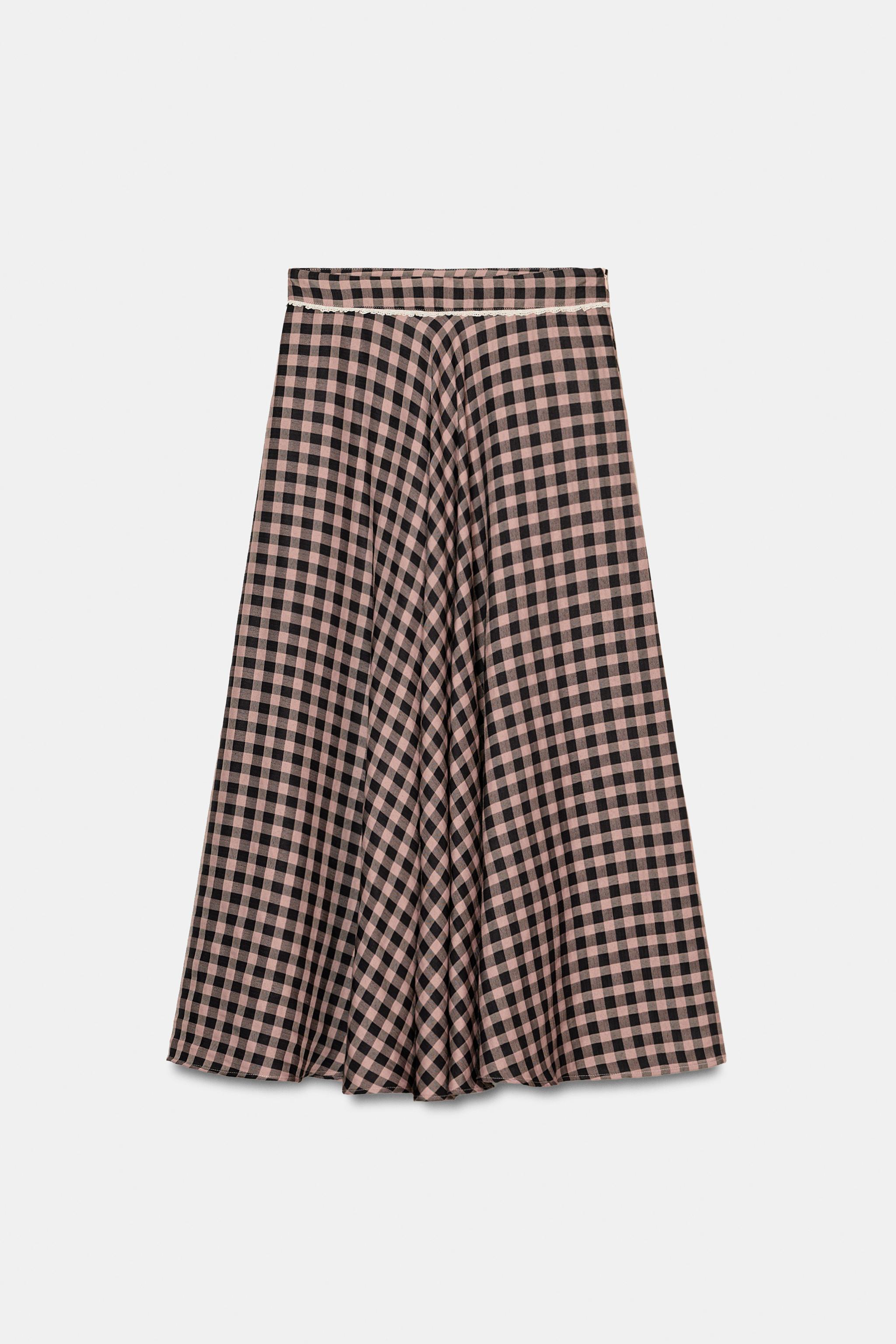 GINGHAM LACE SKIRT